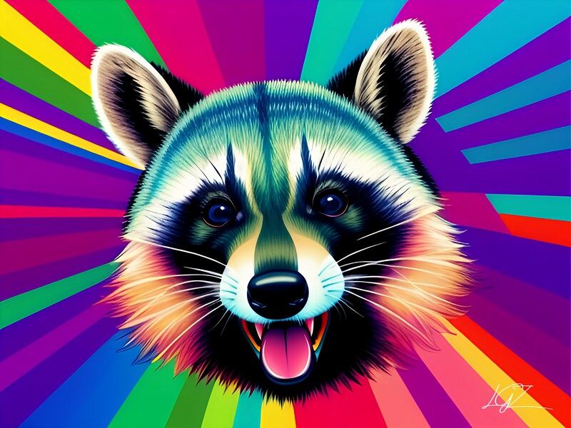 Colorful Raccoon